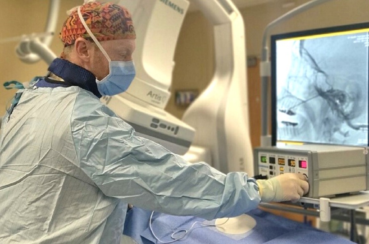 Neurosurgeon Andrew Grande in the OR