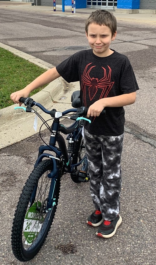 Liam Kruggel with his bike