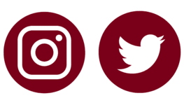 instagram and twitter icons in UMN maroon