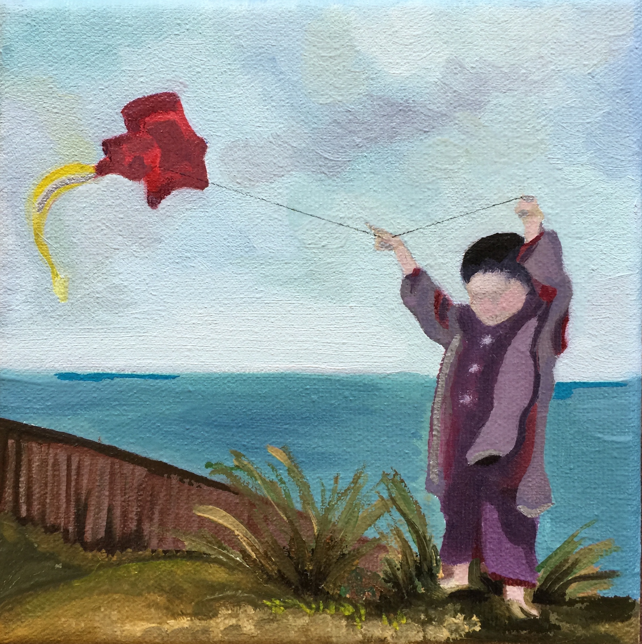 Boy with Kite by Carol Lange