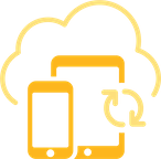 Illustration of tablets with cloud