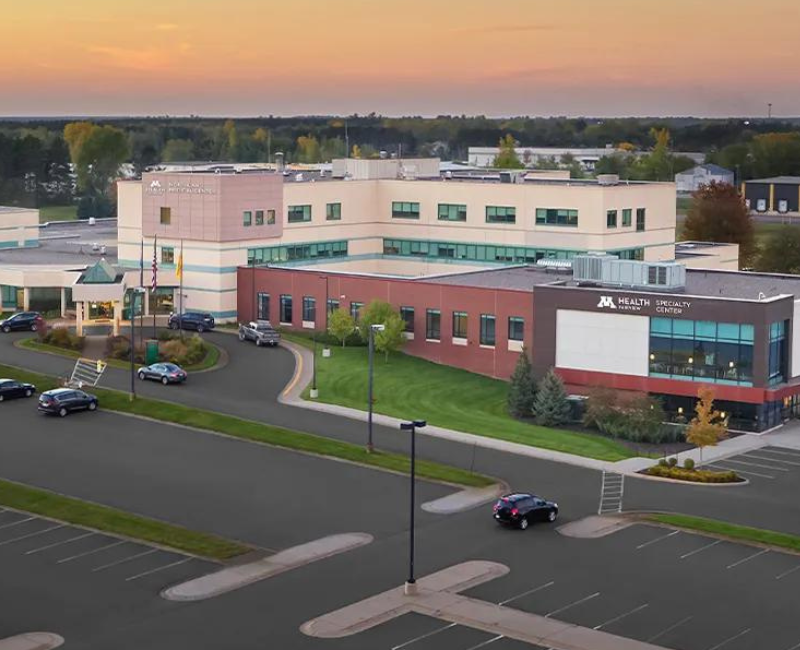 Aerial view of M Health Fairview Princeton