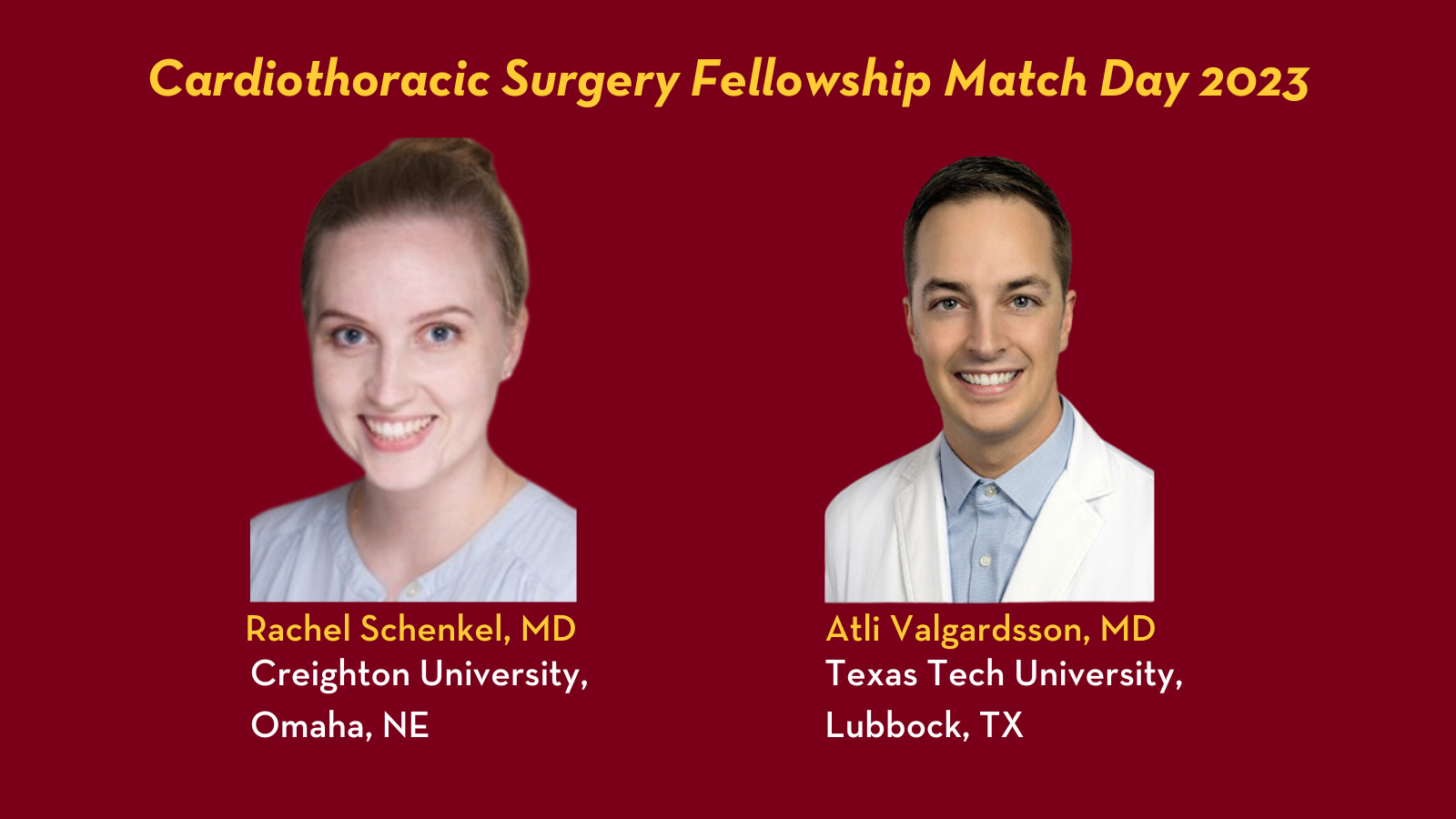 newly matched Cardiothoracic Surgery Fellowship Program fellows!