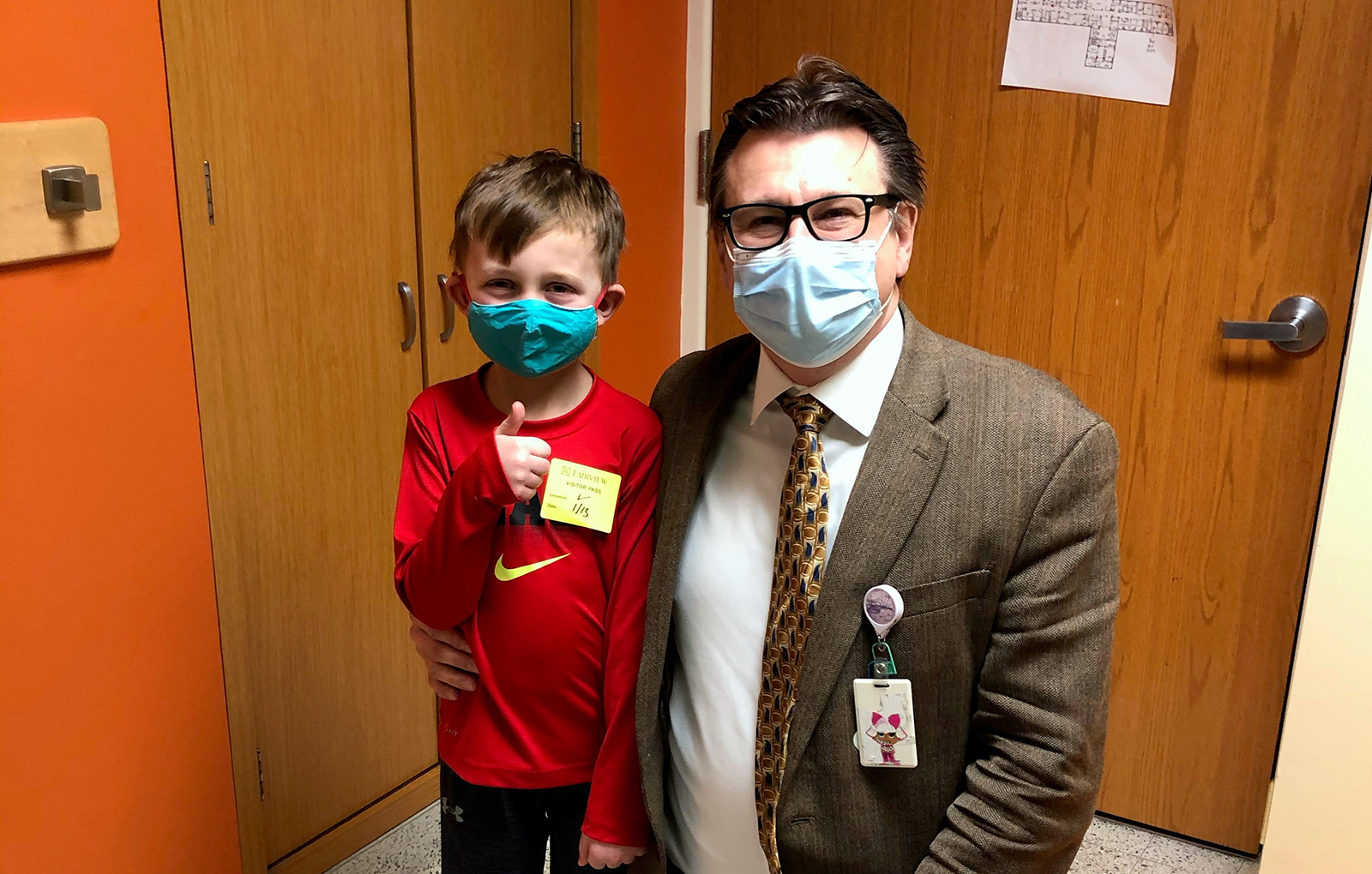Dr. Lund and a patient