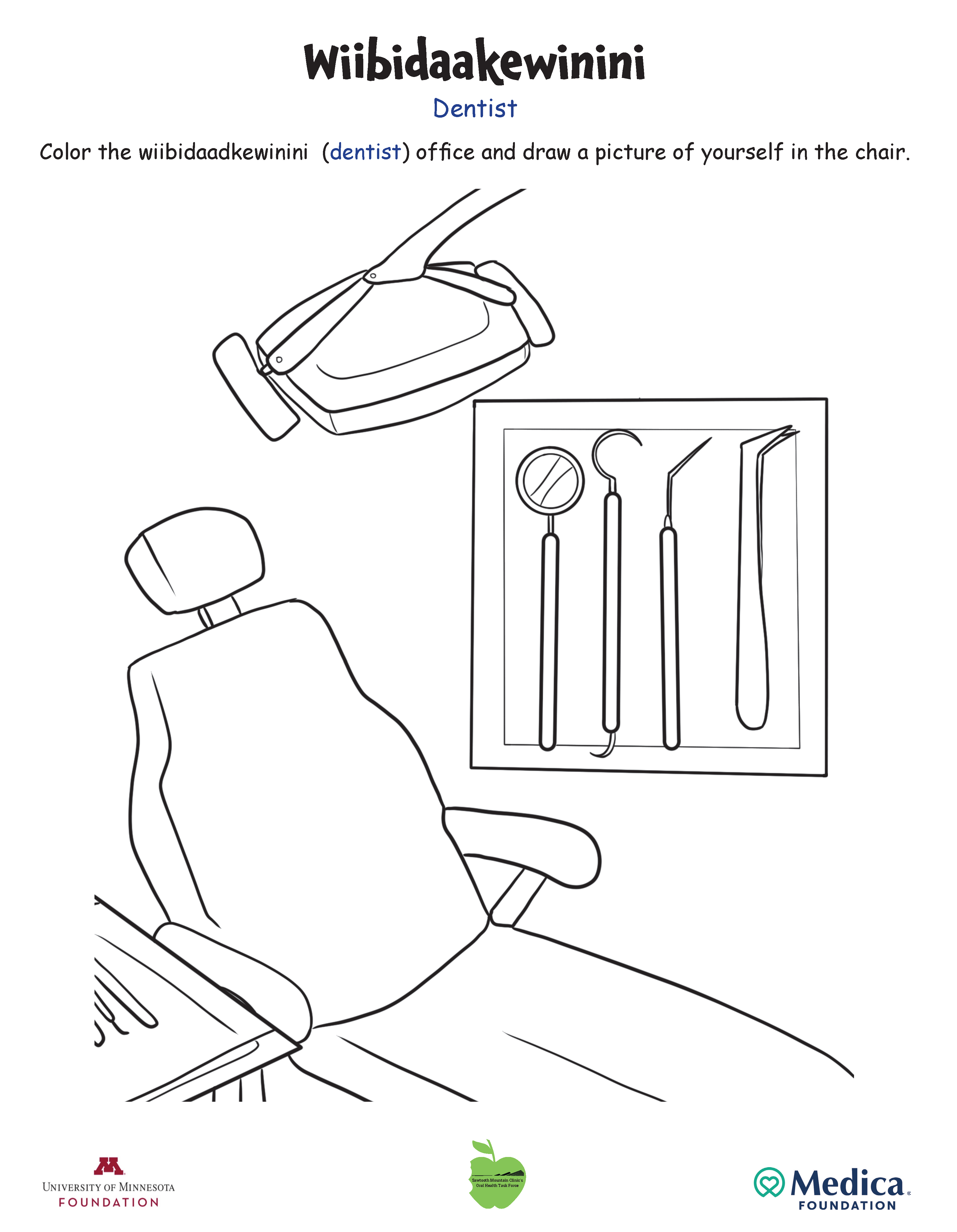 brush and floss coloring page