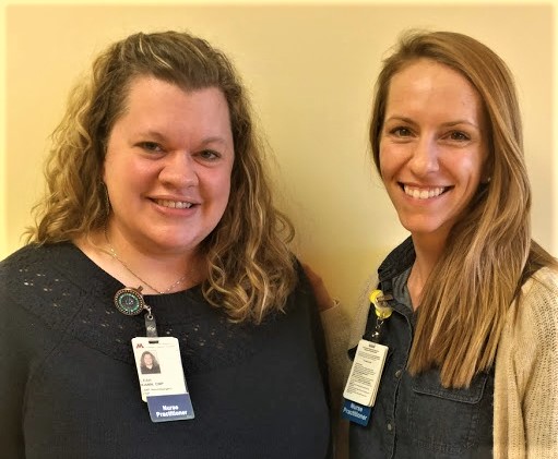Pediatric Nurse Practitioners Leah Kann (left) and Emma Venteicher