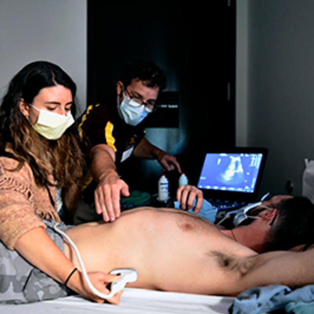 Students in the point-of-care ultrasound course