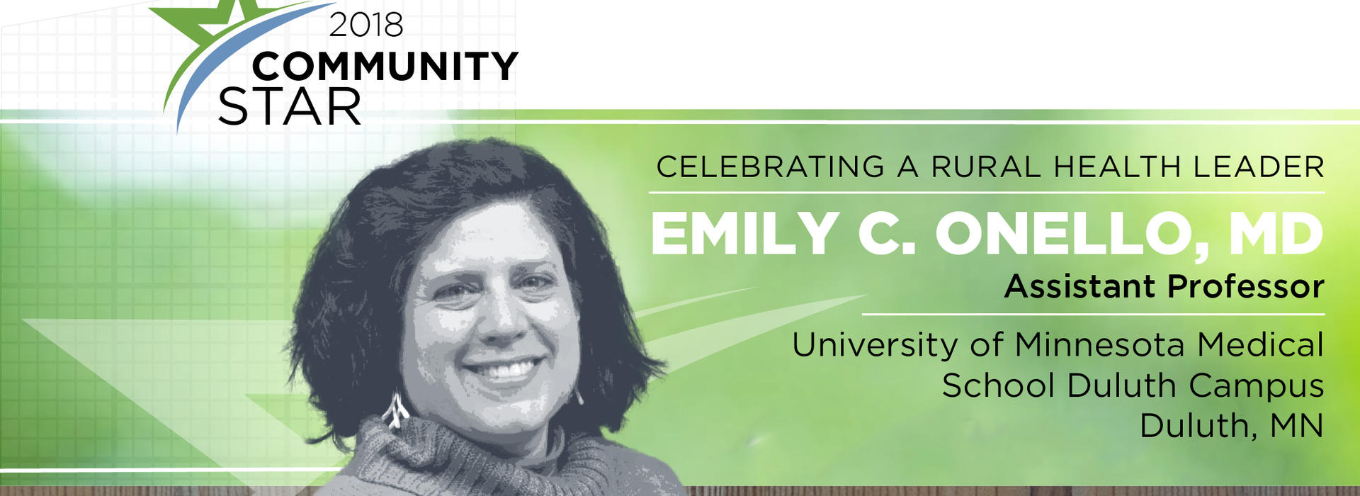 Dr. Emily Onello, named as a 2018 "Community Star" by the National Organization of State Offices of Rural Health (NOSORH)