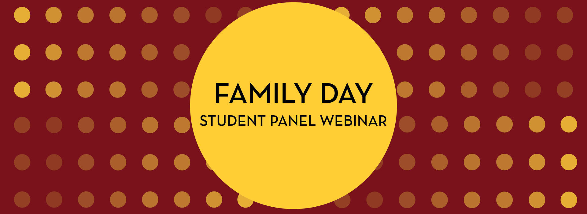 Family Day 2020 Student Panel Webinar Banner