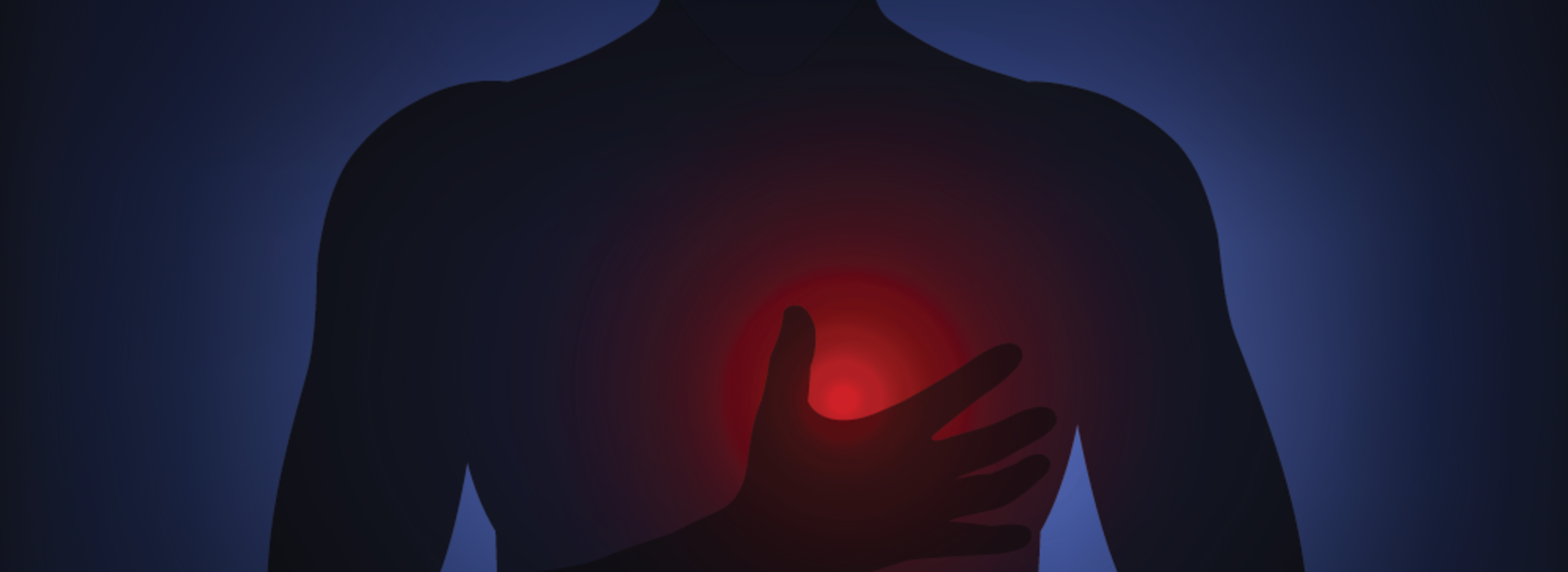 An illustration of a man holding his glowing heart.