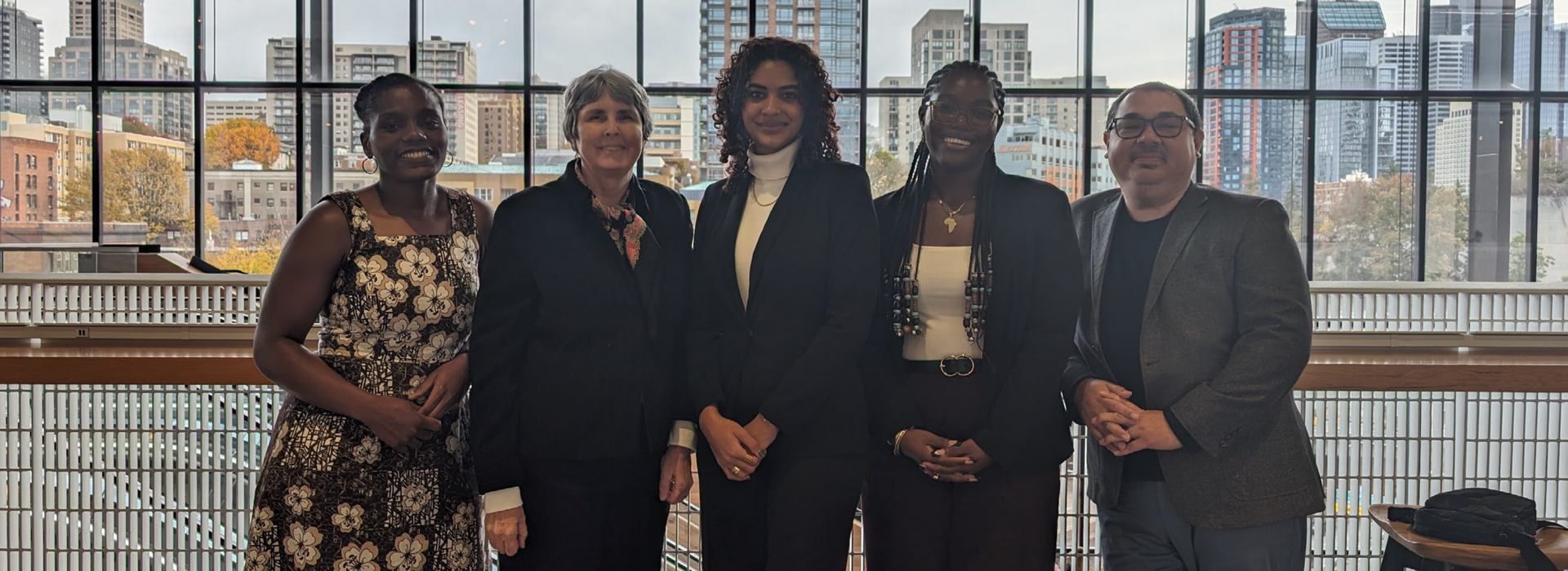  Jill Foster, MD, Assistant Dean for Pipeline and Pathway Programs, Medical Education Faculty Viviane Leuche, MD, and Eduardo Medina, MD, and BA/MD Scholars Maliah Jaiteh and Sophia Coleman