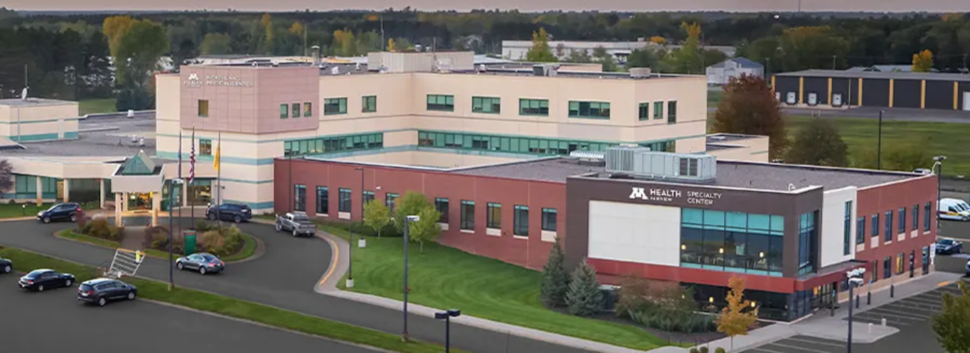 Aerial view of M Health Fairview Princeton