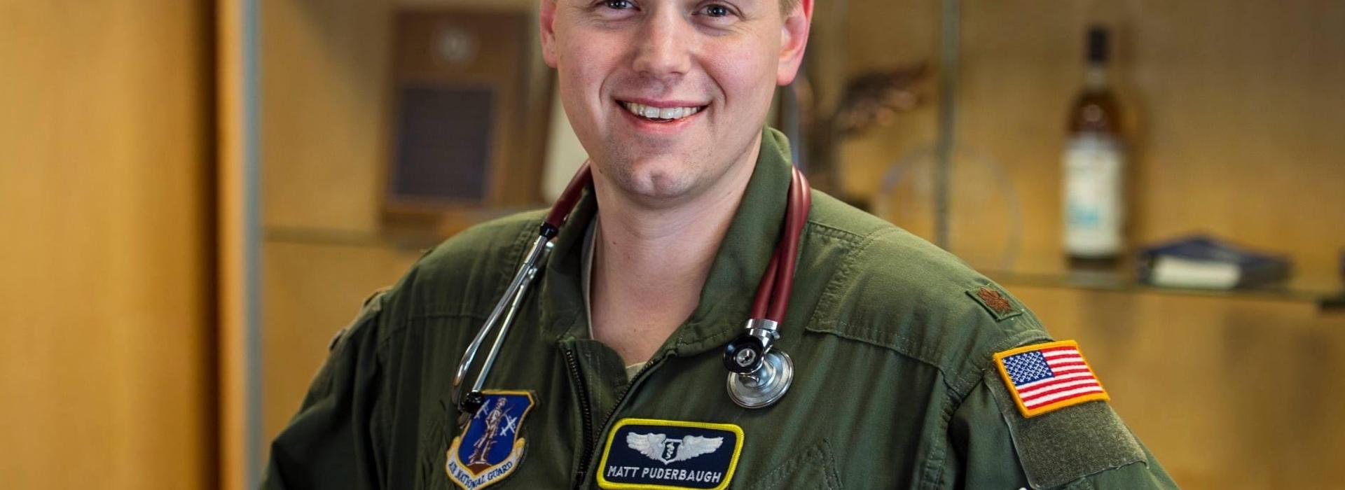 Dr. Matthew Puderbaugh in the National Guard 