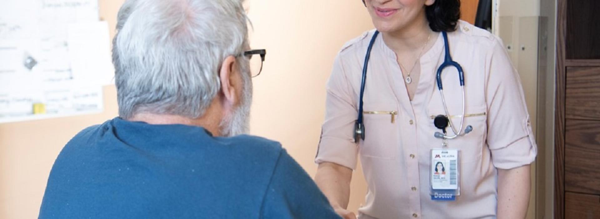 Parisa Salehi, MD, with a patient