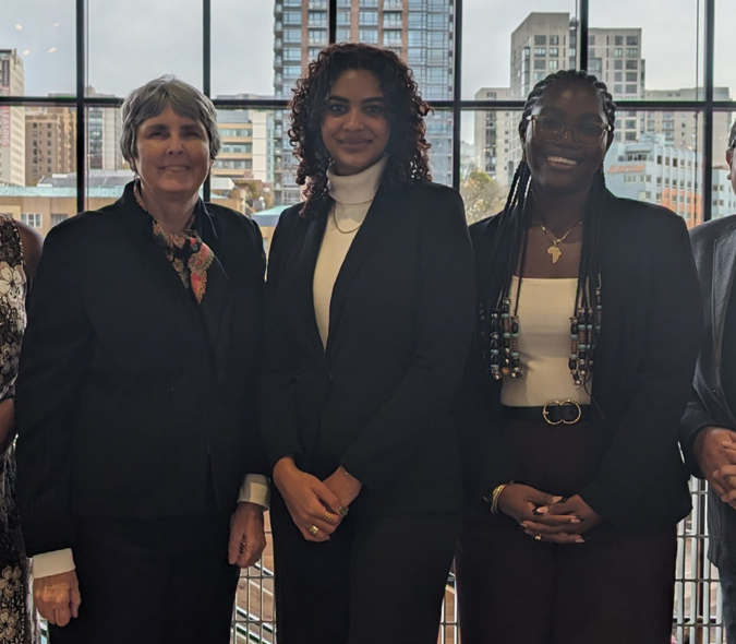  Jill Foster, MD, Assistant Dean for Pipeline and Pathway Programs, Medical Education Faculty Viviane Leuche, MD, and Eduardo Medina, MD, and BA/MD Scholars Maliah Jaiteh and Sophia Coleman