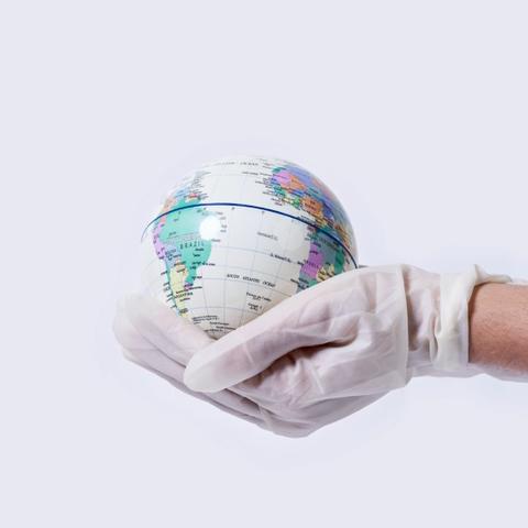 Globe in hands
