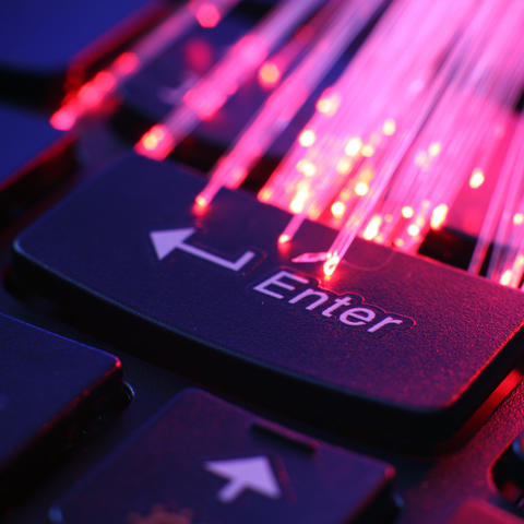 fiber optics on keyboard