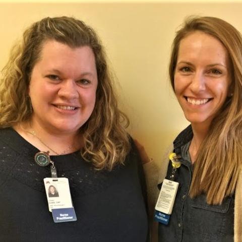Pediatric Nurse Practitioners Leah Kann (left) and Emma Venteicher