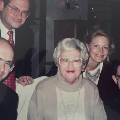 Roza Steer (center) with son Randolph (lower left), son Reginald (upper left), daughter-in-law Pat (right), and son Clifford (furthest right)