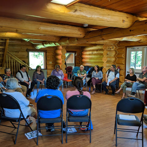 I-CARE Phase 1 meeting of all participating sites at the South Bay Community Centre, Wiikwemkoong Unceded Territory on Manitoulin Island, Ontario, Canada, June 2019.