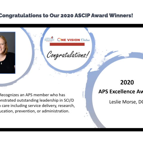 Dr. Leslie Morse's Recognition for the 2020 APS Excellence Award