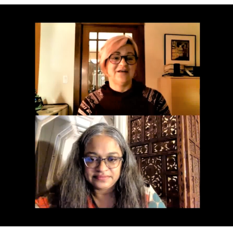 Dr. Suma Jacob and Joan Ducayet during autism webinar