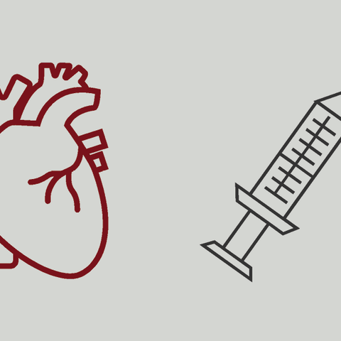 An illustration of a syringe and a heart.