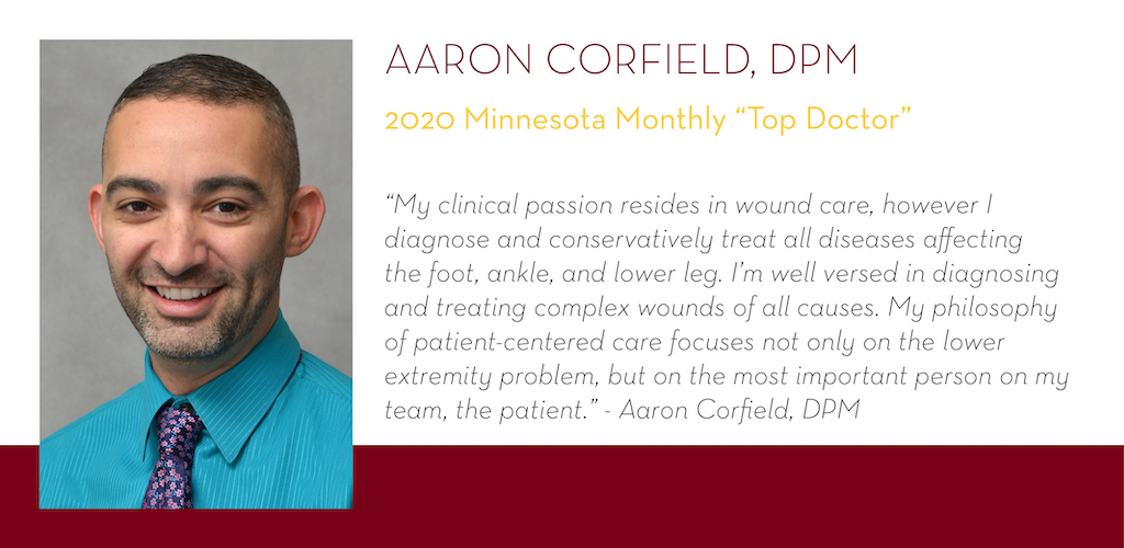 Aaron Corfield, DPM, 2020 Minnesota Monthly Top Doctor